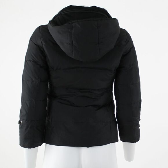 DKNY Women's Puffer Jacket in Black with Removable Hoodie - Picture 3 of 5